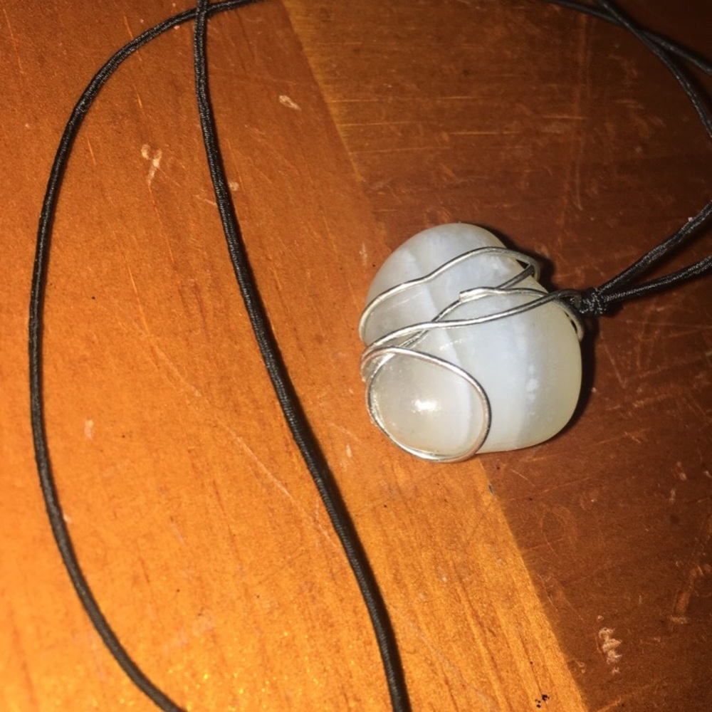 Smoothed crystal necklace